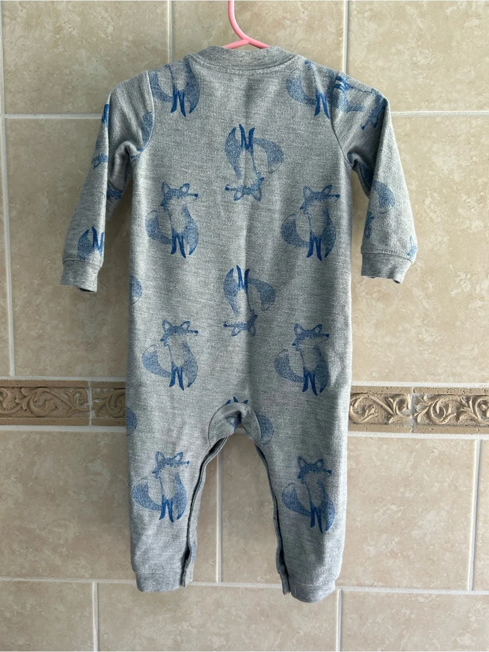 Carter’s gray and blue fox romper